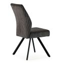 Lot de 6 chaises en velours côtelé et pieds en métal laqué noir coloris anthracite - BANIL