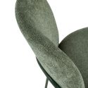 Lot de 4 chaises en tissu polyester doux vert et pieds en métal laqué noir - DARRIS