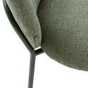 Lot de 6 chaises en tissu polyester doux vert et pieds en métal laqué noir - DARRIS
