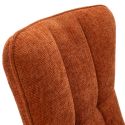 Lot de 4 chaises en tissu polyester doux terracotta et pieds en métal laqué noir - DAMYAN