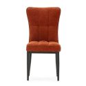Lot de 6 chaises en tissu polyester doux terracotta et pieds en métal laqué noir - DAMYAN
