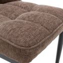 Lot de 4 chaises en tissu polyester doux chocolat et pieds en métal laqué noir - DAMYAN
