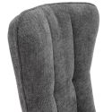 Lot de 6 chaises en tissu polyester doux gris et pieds en métal laqué noir - DAMYAN