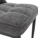 Lot de 6 chaises en tissu polyester doux gris et pieds en métal laqué noir - DAMYAN