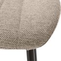Lot de 4 chaises en tissu polyester maillé brun avec poignée et pieds en métal laqué noir - MILDA