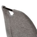 Lot de 4 chaises en tissu polyester maillé gris avec poignée et pieds en métal laqué noir - MILDA