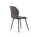Lot de 6 chaises en tissu polyester maillé gris anthracite et pieds en métal laqué noir - NALCY