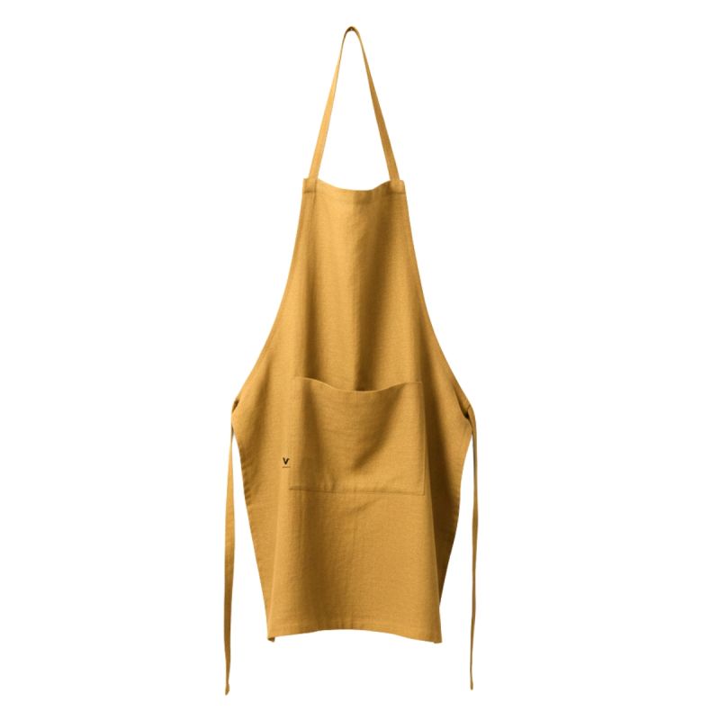 MARGAUX - Tablier Ajustable avec Poche 70x85cm Lin Lavé Coloris Miel