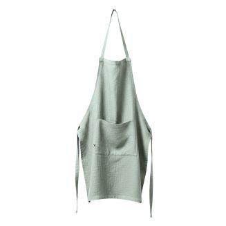 MARGAUX - Tablier Ajustable avec Poche 70x85cm Lin Lavé Coloris Eucalyptus