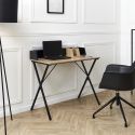 BADIE - Bureau Plateau Effet Bois et Piètement Noir