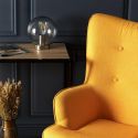 HAYNA - Fauteuil Jaune et Piétement Naturel