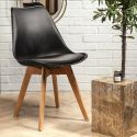 MEDALINE - Lot de 2 Chaises Scandinaves Noires