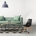 MEDALINE - Lot de 2 Chaises Scandinaves Noires