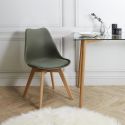 MEDALINE - Lot de 2 Chaises Scandinaves Kaki