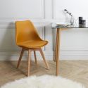 MEDALINE - Lot de 2 Chaises Scandinaves Jaunes