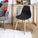 MELYA - Lot de 4 Chaises Scandinaves Noires