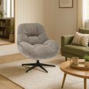 NOAM - Fauteuil Pivotant En Tissu Polyester Brun