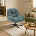 NOAM - Fauteuil Pivotant En Tissu Polyester Vert bleuté
