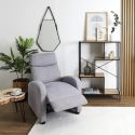 SOFEN - Fauteuil de Relaxation Matelassé Gris Clair