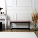 ALESSIA - Banc avec Assise Velours Côtelé Rose