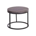 Table Basse Gigogne Aspect Bois finition marbre noir Piètement Métal Noir - MARMOL