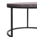 Table Basse Gigogne Aspect Bois finition marbre noir Piètement Métal Noir - MARMOL