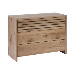 Commode 3 tiroirsaspect bois et noir - NIKITA