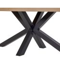 Table 210cm ovale aspect bois finition Castel Oak piètement étoile métal noir - CASTELLA