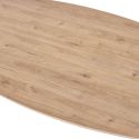 Table 210cm ovale aspect bois finition Castel Oak piètement étoile métal noir - CASTELLA