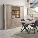 Buffet 4 portes et 4 tiroirs aspect bois finition Beach Oak - ROLYA
