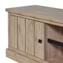 Meuble TV 2 portes 2 niches aspect bois finition Beach Oak - ROLYA