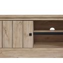 Meuble TV 2 portes 2 niches aspect bois finition Beach Oak - ROLYA