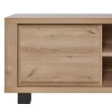Meuble TV 2 portes 2 niches aspect bois finition Hudson Oak - URIDSON