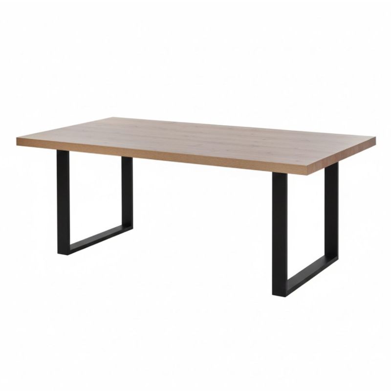 Table 170cm Aspect Bois finition Hudson Oak Piètement U Métal Noir - HUDSON