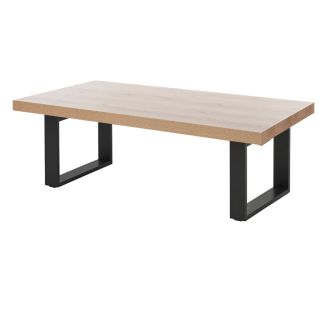 Table Basse Aspect Bois finition Hudson Oak Piètement U Métal Noir - HUDSON