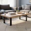 Table Basse Aspect Bois finition Hudson Oak Piètement U Métal Noir - HUDSON