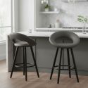 LOTHAR - Lot de 2 Tabourets Gris
