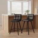 SOREN - Lot de 2 Tabourets Noirs