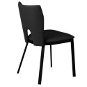 CATALIA - Lot de 2 Chaises Noires Métal et Simili
