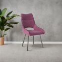 AMADO - Lot de 6 Chaises Tissu Coloris Violet