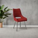 AMADO - Lot de 6 Chaises Tissu Coloris Rouge