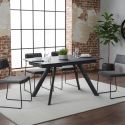 BLAKE - Table de Repas Allongeable Céramique Grise