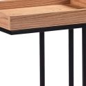 RENO - Table d'Appoint Effet Chêne et Métal Noir