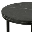 MARVA - Table d'Appoint Marbre et Piètement Noir
