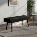 GEMINA - Banc 2 Places Velours Noir et Pieds Métal