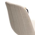 Lot de 2 chaises pivotantes en tissu maillé beige avec piètement métal laqué noir et accoudoirs - THALIA