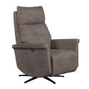 Fauteuil pivotant relax releveur tissu polyester imitation cuir gris - VENUSIA