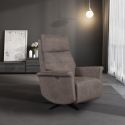 Fauteuil pivotant relax releveur tissu polyester imitation cuir gris - VENUSIA