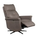 Fauteuil pivotant relax releveur tissu polyester imitation cuir gris - VENUSIA