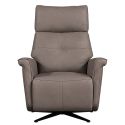 Fauteuil pivotant relax releveur tissu polyester imitation cuir gris - VENUSIA